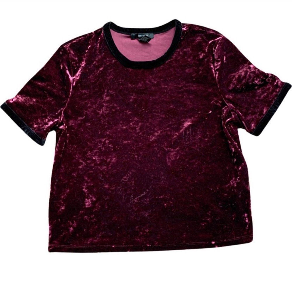 medium forever 21 velvet burgundy shirt-never worn
